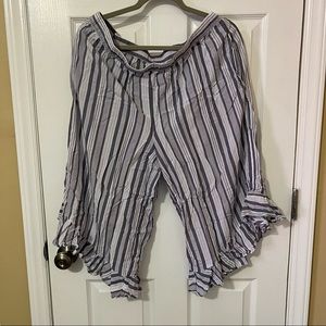 Gillian & O'Malley Stripped Sleepwear Pants With Ruffles Size Extra Large